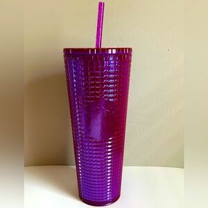 NEW!! Authentic Starbucks Iridescent Deep Magenta 24oz Grid Tumbler- (NWT)
